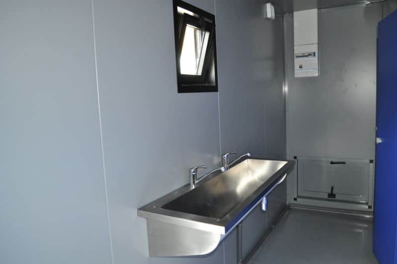 conteneur lavabo inox